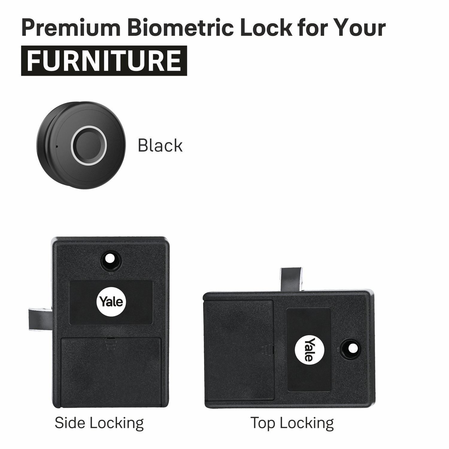Premium digital fingerprint wardrobe lock in black