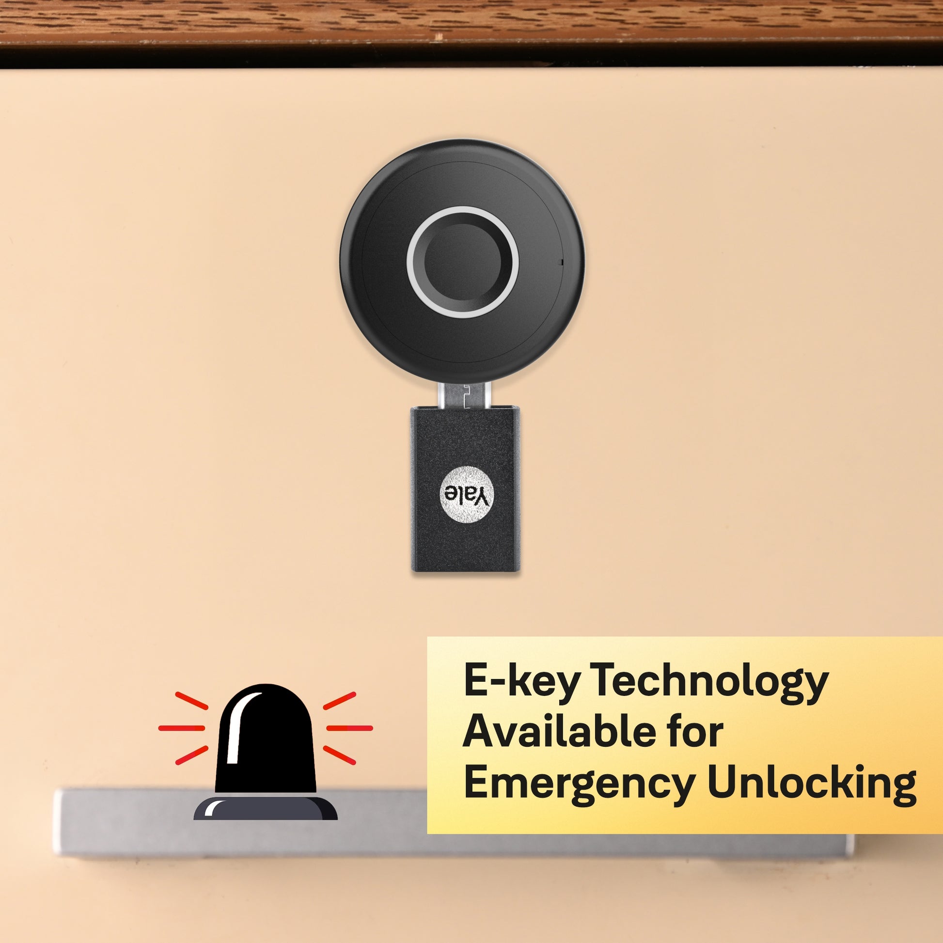 Premium digital fingerprint wardrobe lock in black with e-key technology