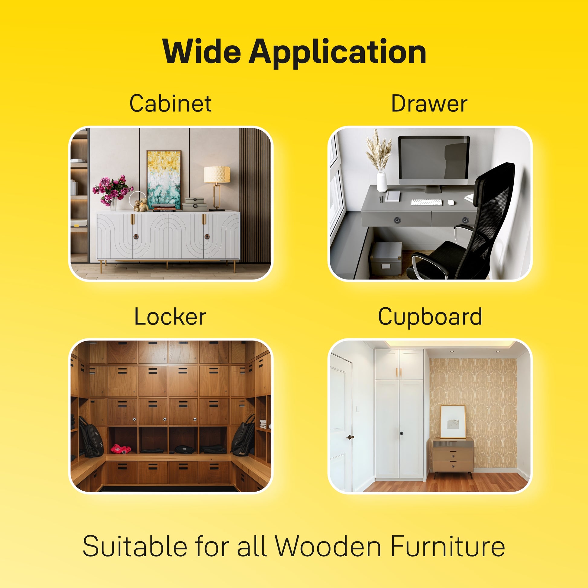 Premium digital fingerprint wardrobe lock in black for cabinets or drawers