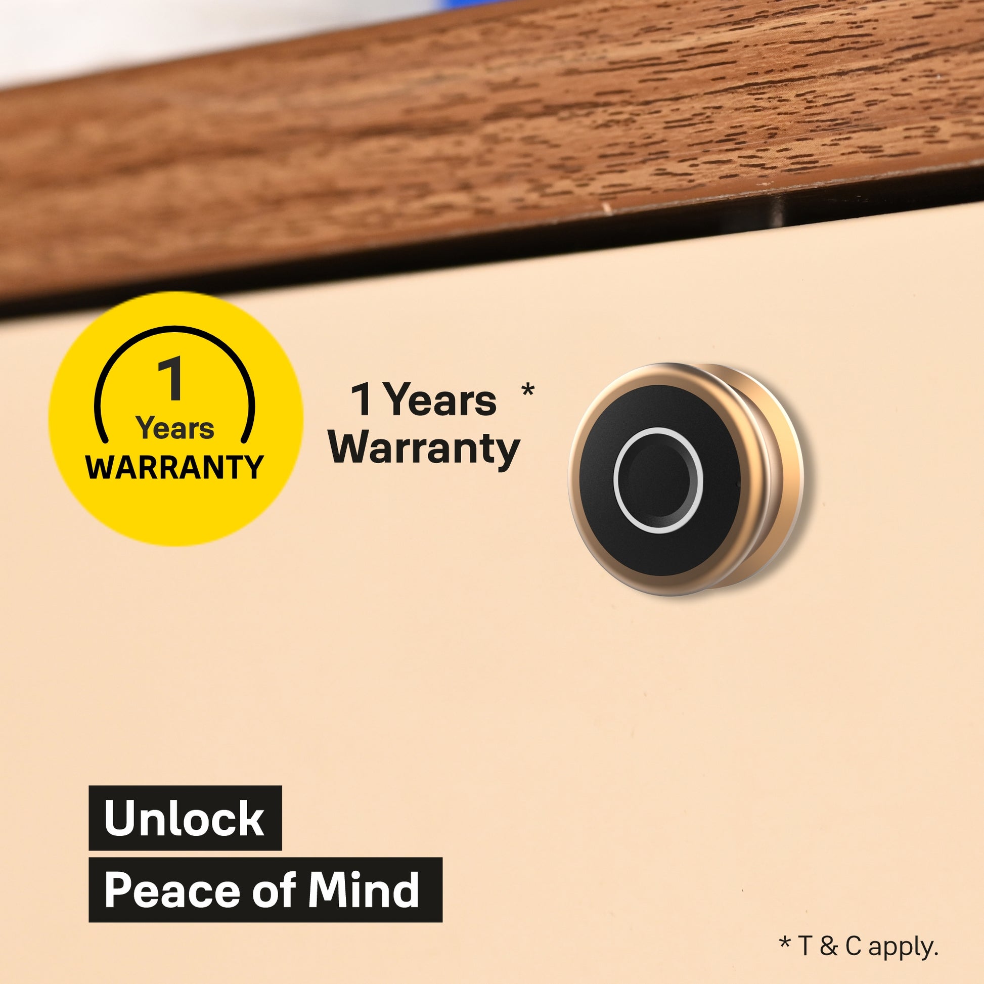 Premium digital fingerprint wardrobe lock in rose gold with 1 year warranty