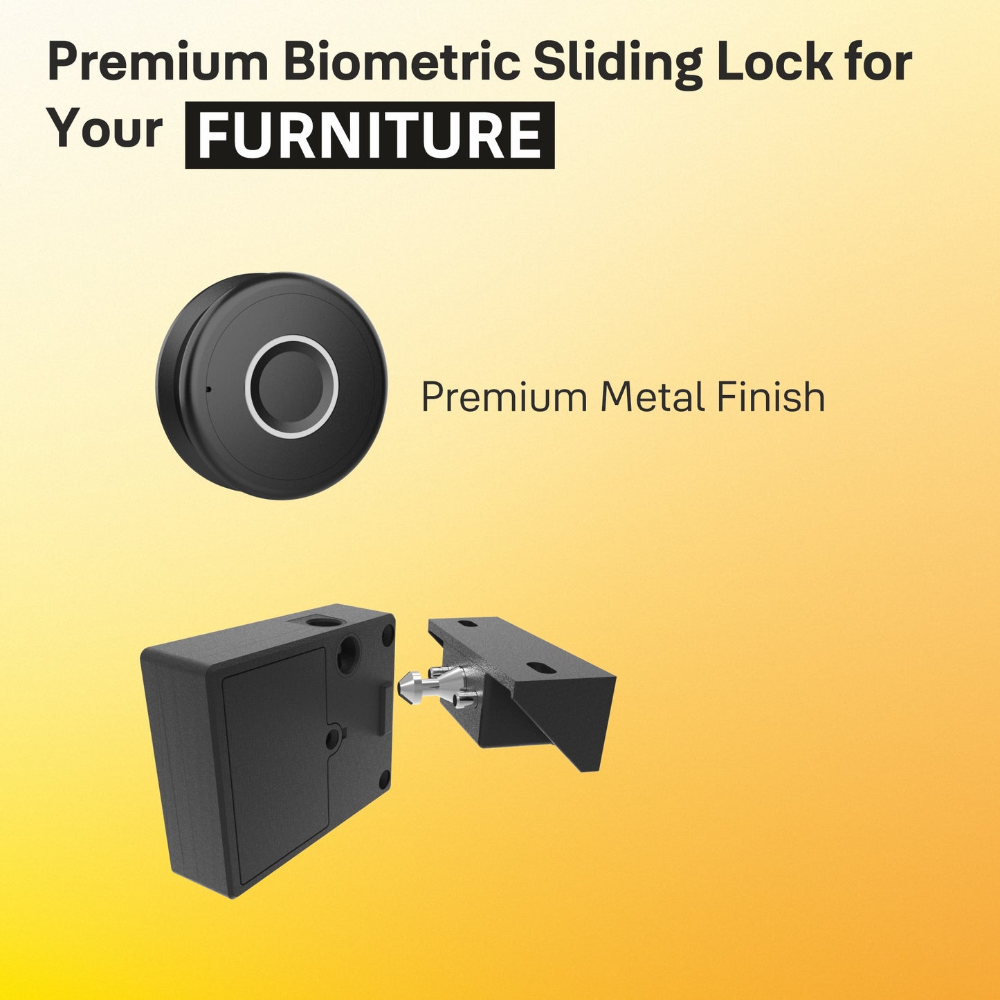 Yale YLDRPSL Biometric Smart Premium Sliding Wardrobe Lock With 1 Year Warranty (Black)