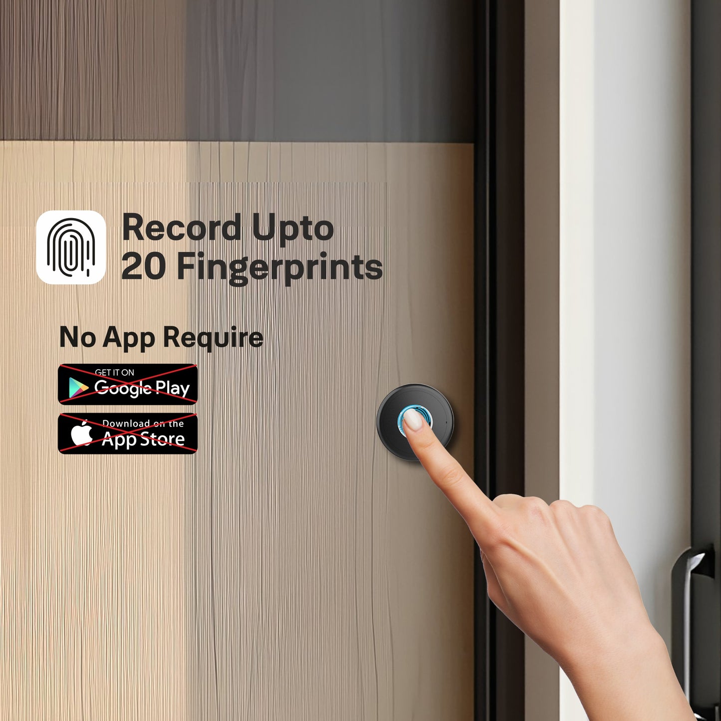 Yale YLDRPSL Biometric Smart Premium Sliding Wardrobe Lock With 1 Year Warranty (Black)
