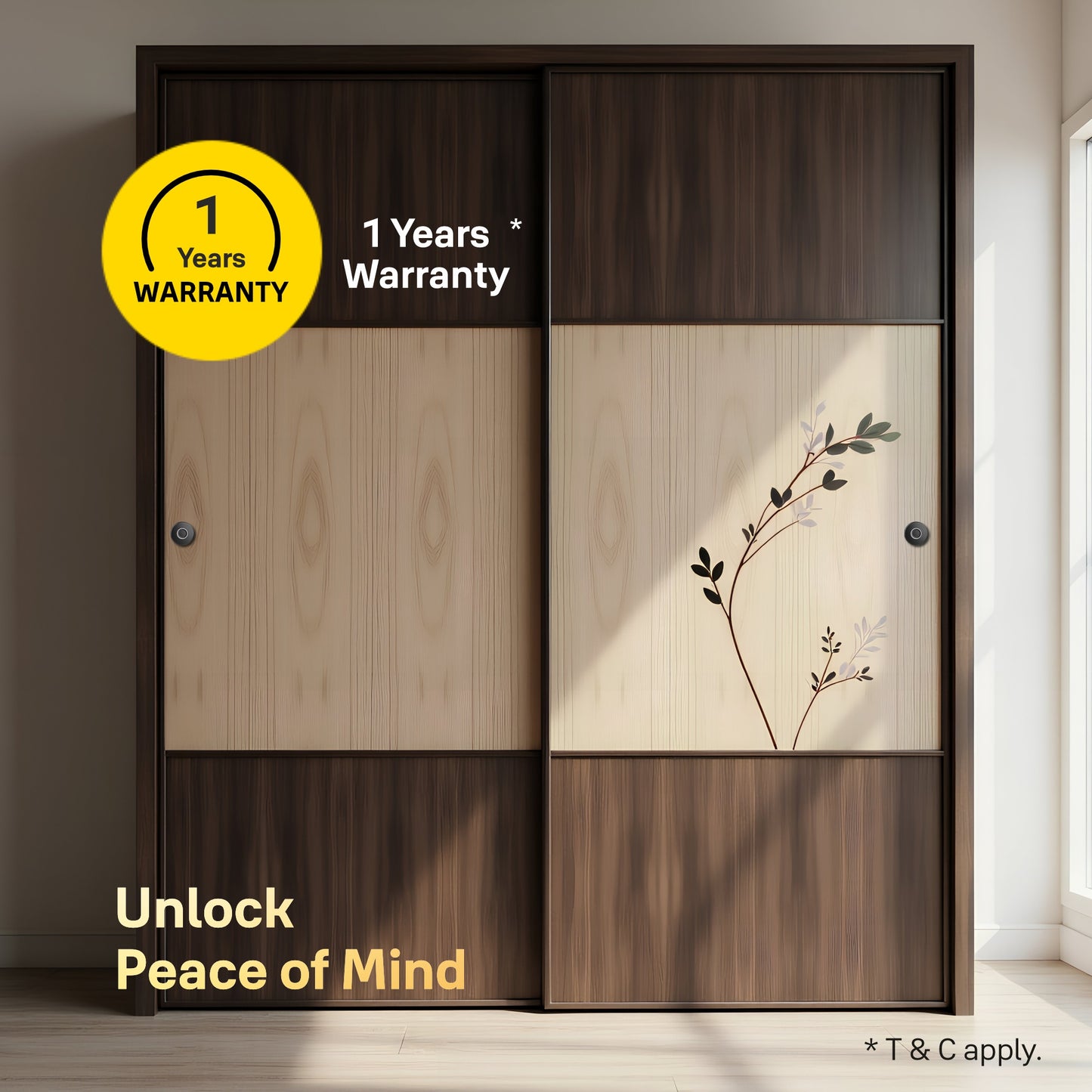 Yale YLDRPSL Biometric Smart Premium Sliding Wardrobe Lock With 1 Year Warranty (Black)