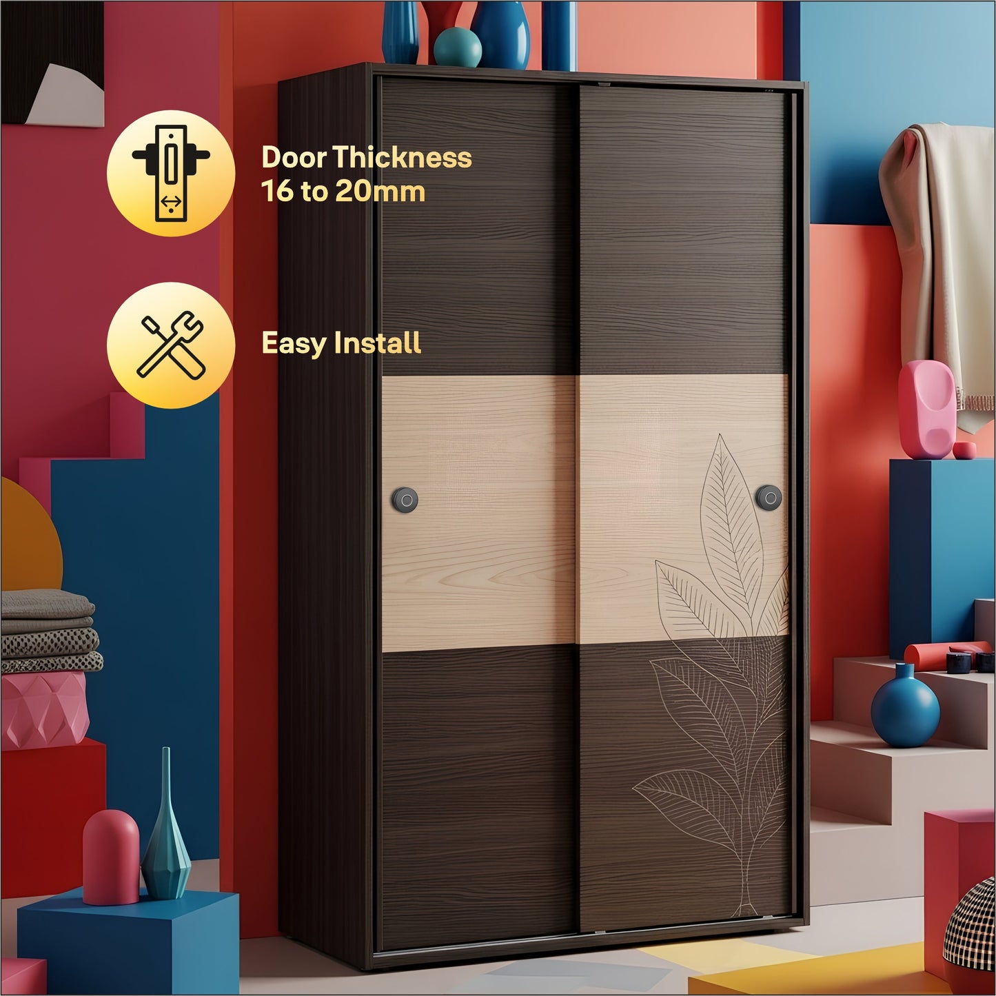 Yale YLDRPSL Biometric Smart Premium Sliding Wardrobe Lock With 1 Year Warranty (Black)