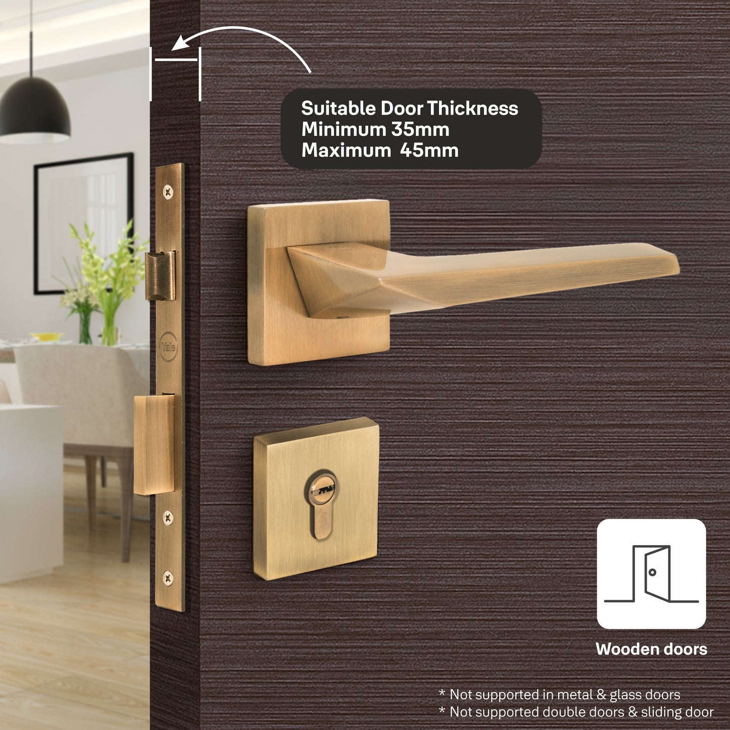 YPBL-810-AB Solid Brass Premium Lever Handle Antique Brass