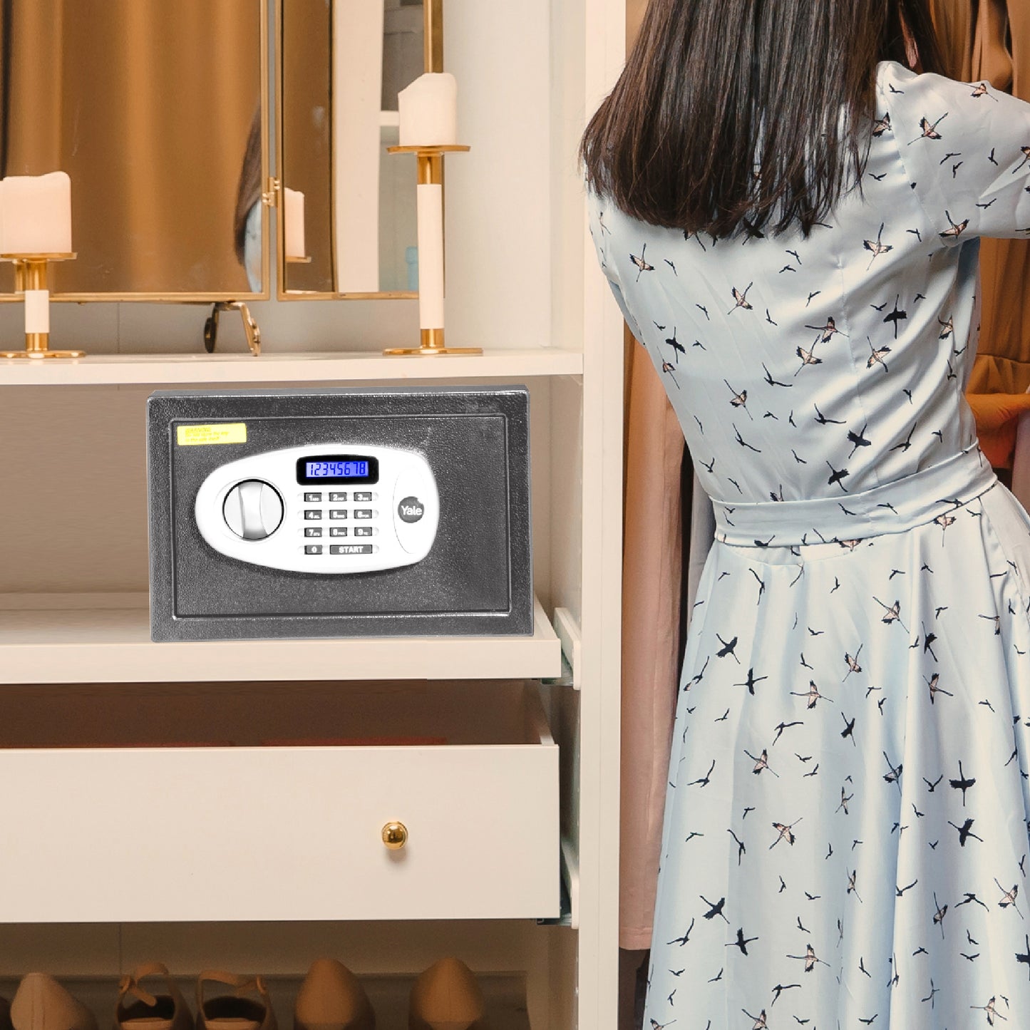 YSS/200/GR  Small Security Safe locker with Pincode Access- Grey