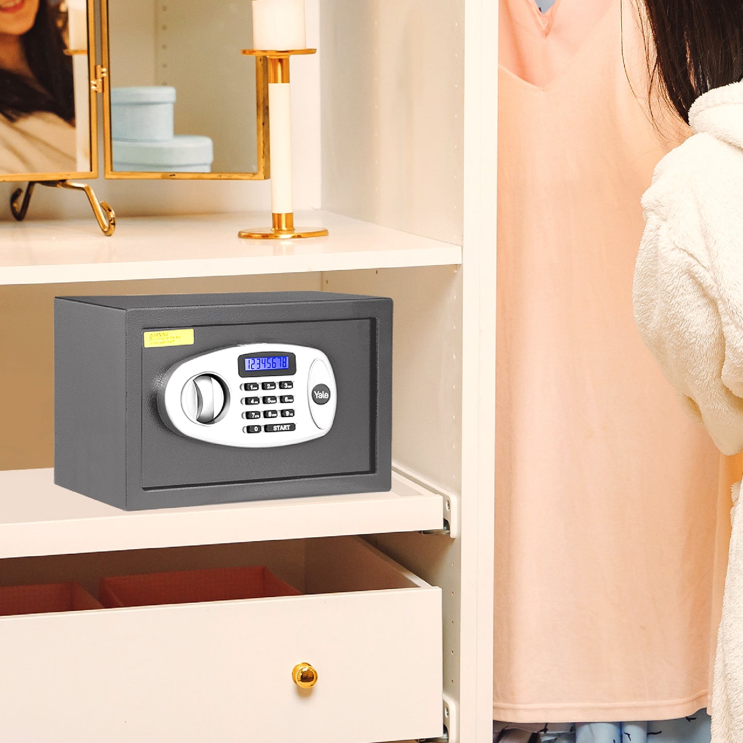 YSS/200/GR  Small Security Safe locker with Pincode Access- Grey