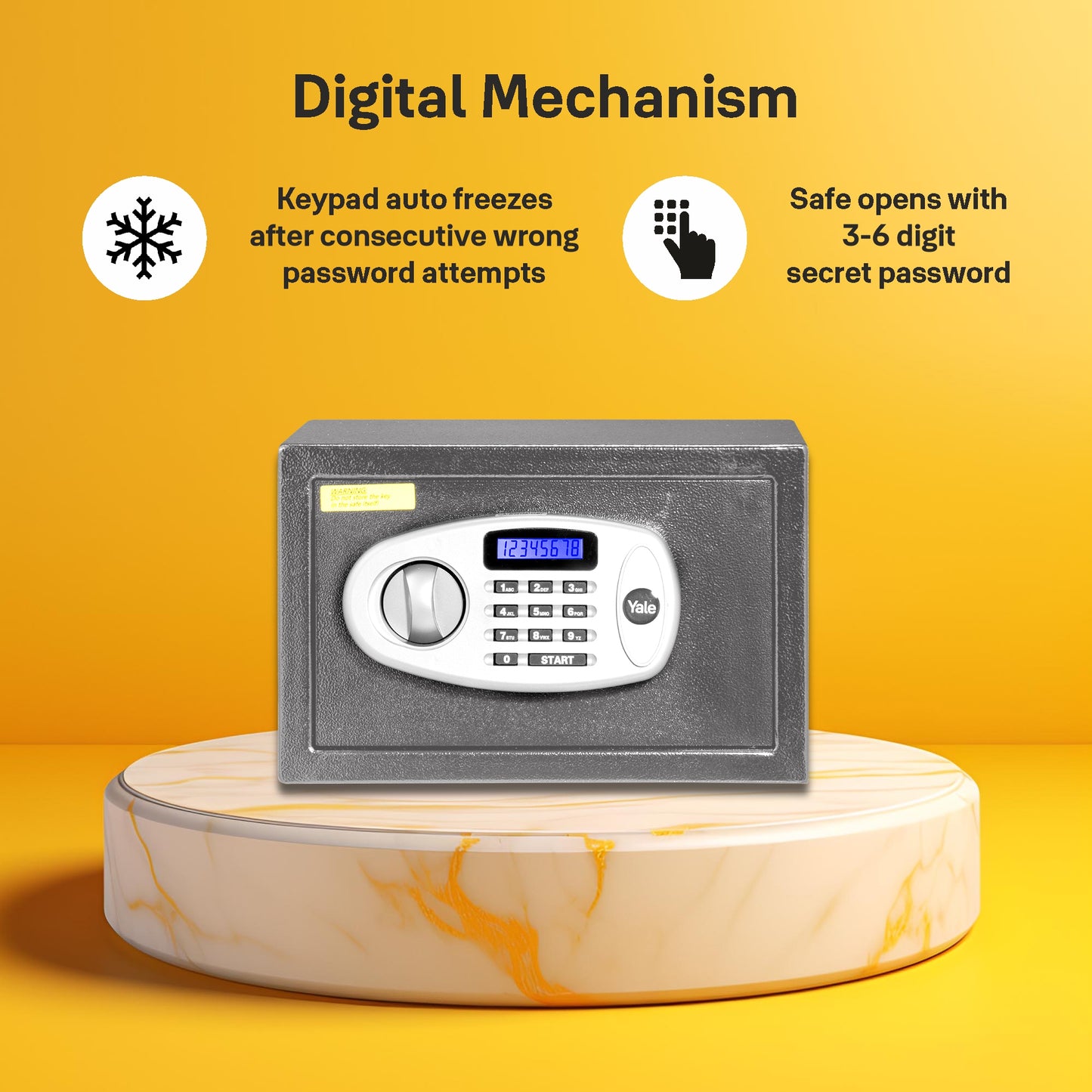 YSS/200/GR  Small Security Safe locker with Pincode Access- Grey