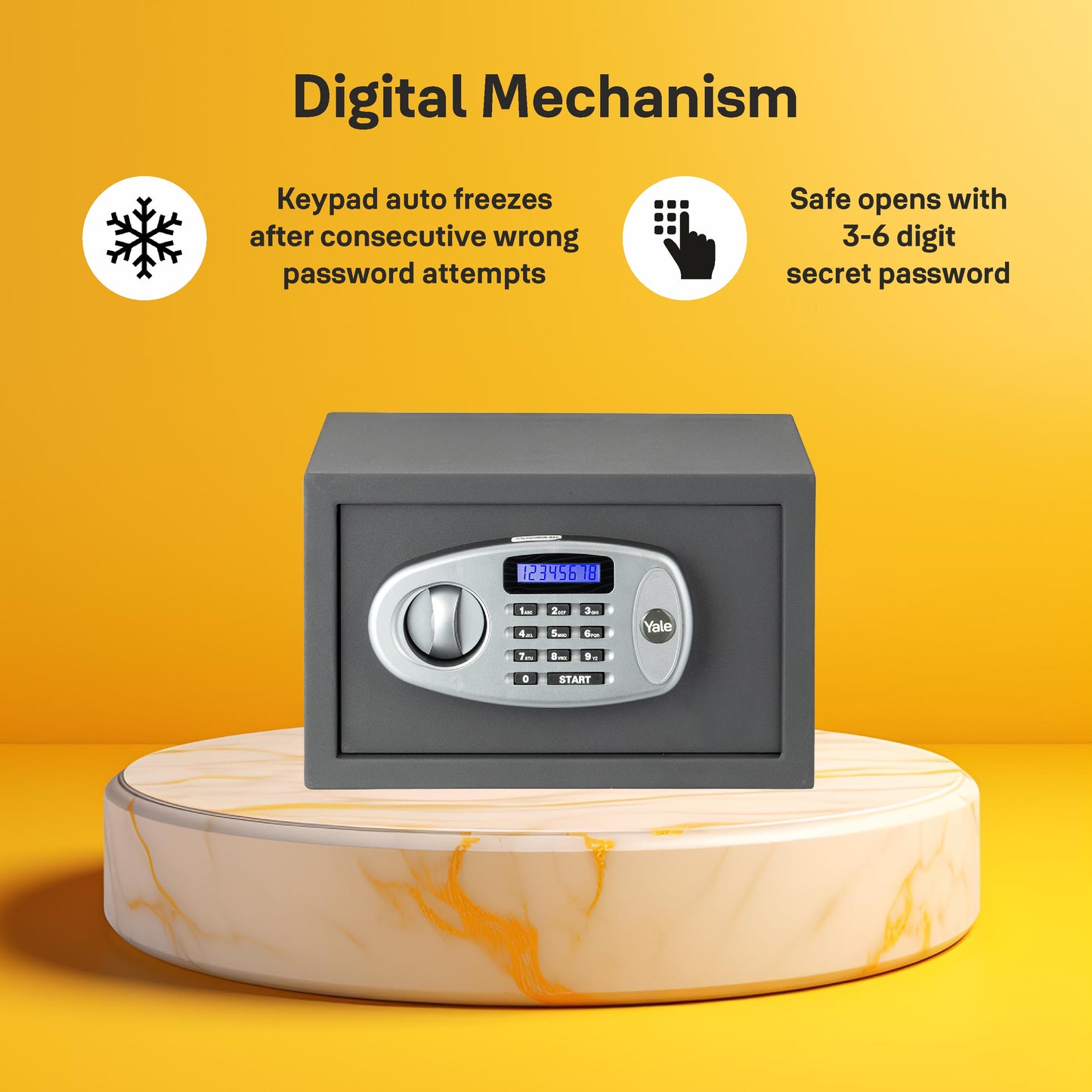 YSS/200/GR  Small Security Safe locker with Pincode Access- Grey