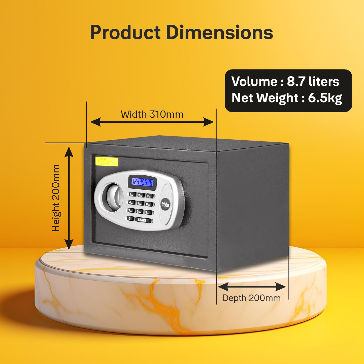 YSS/200/GR  Small Security Safe locker with Pincode Access- Grey