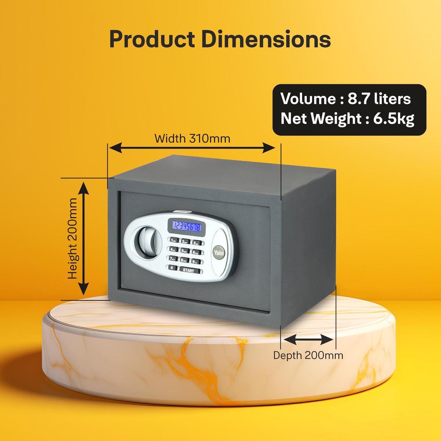 YSS/200/GR  Small Security Safe locker with Pincode Access- Grey