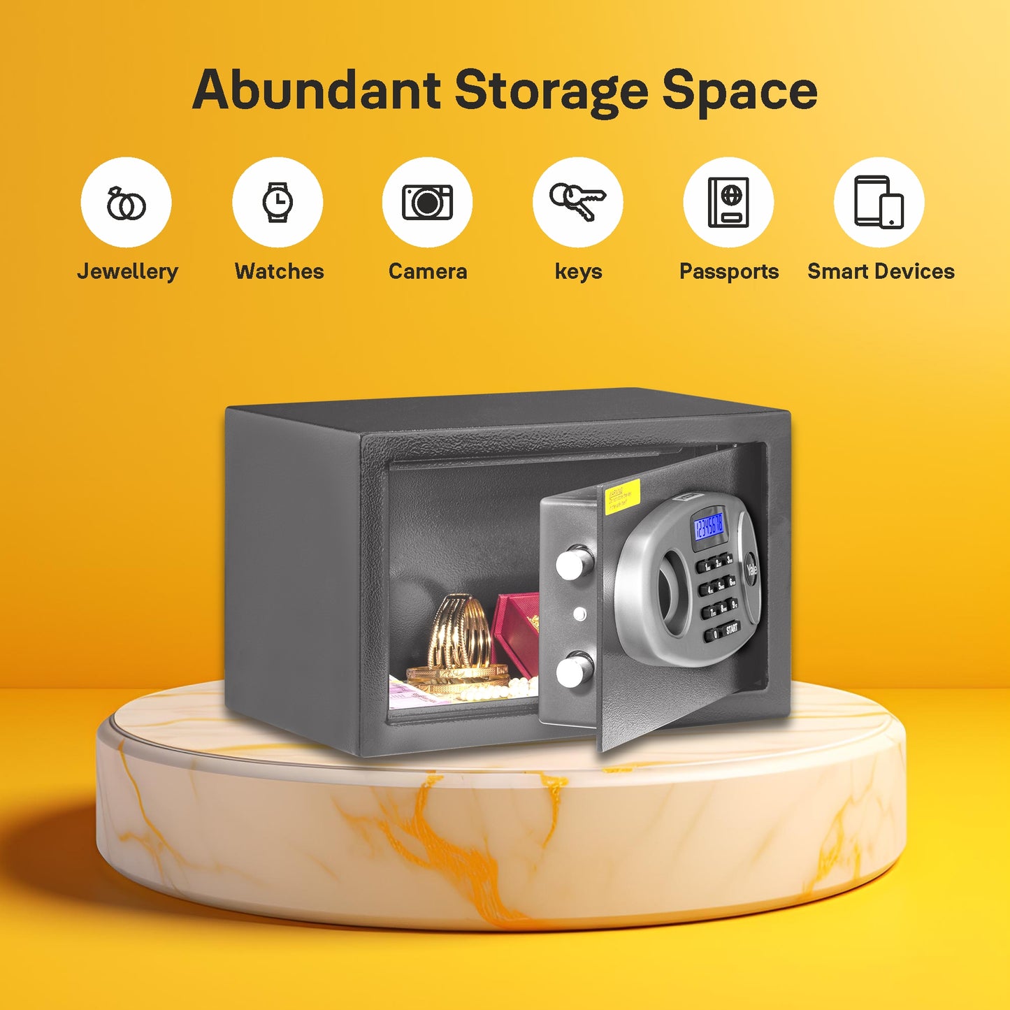 YSS/200/GR  Small Security Safe locker with Pincode Access- Grey