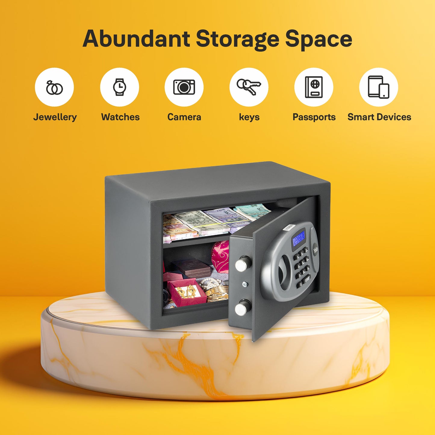 YSS/200/GR  Small Security Safe locker with Pincode Access- Grey