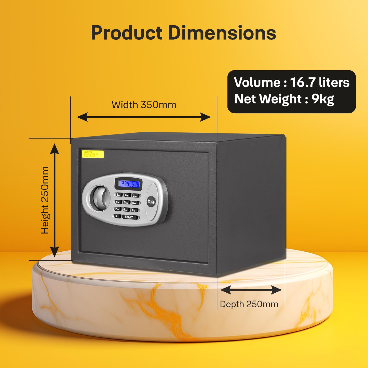 YSS/250/GR  Home Security Safe lockers with Pincode Access- Grey