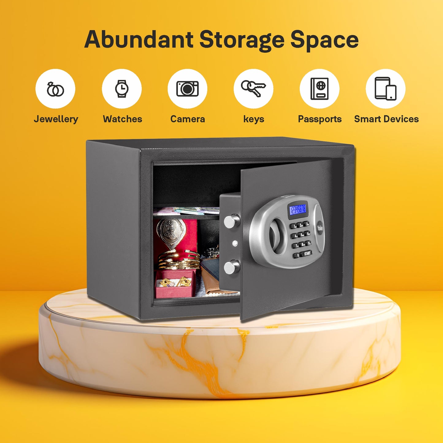 YSS/250/GR  Home Security Safe lockers with Pincode Access- Grey