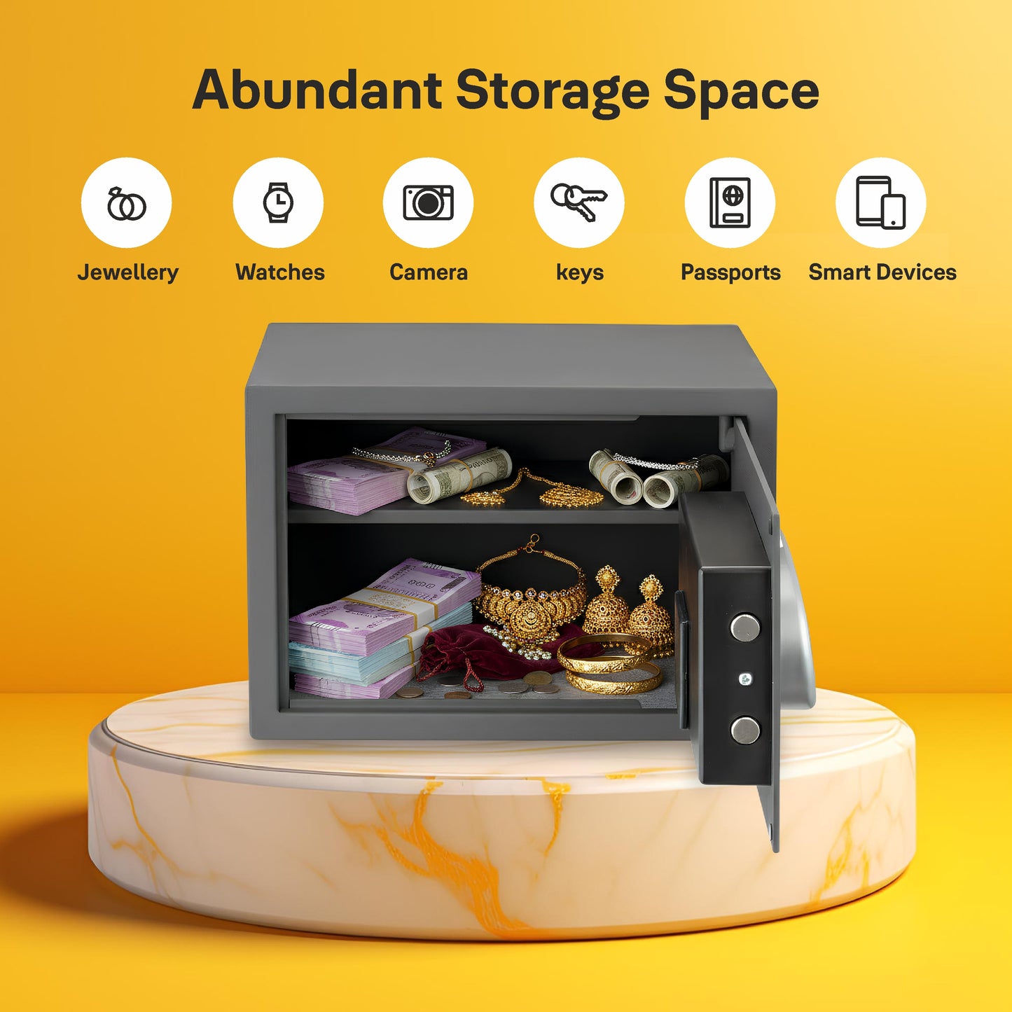 YSS/250/GR  Home Security Safe lockers with Pincode Access- Grey