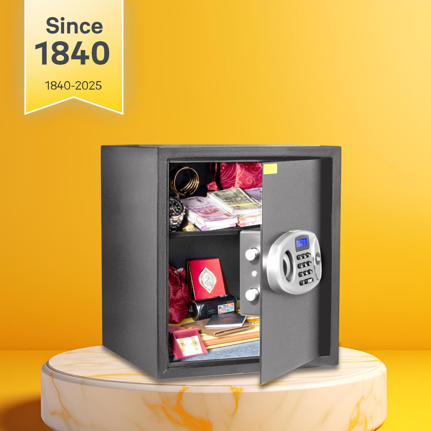 Yale YSS/390/GR Standard Large Electronic Safe locker with Pincode Access- 41 litres, Grey