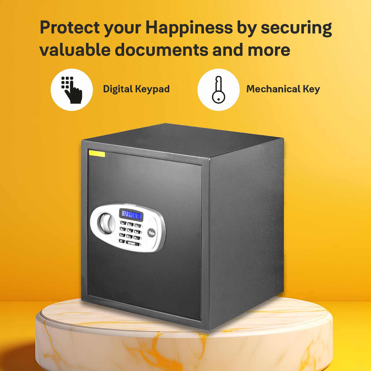 Yale Standard Large Digital Safe locker with Pin and manual key 41 ...
