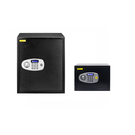 Yale Standard Small and Professional X-Large Digital Safe locker Package with Pincode Access- 59 litres and 8.6litres respectively, Black