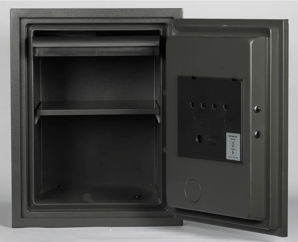 YFF/520/FG2 Biometric Safe Locker, 60 Min Fire Resistance,  Black, 37 Litre