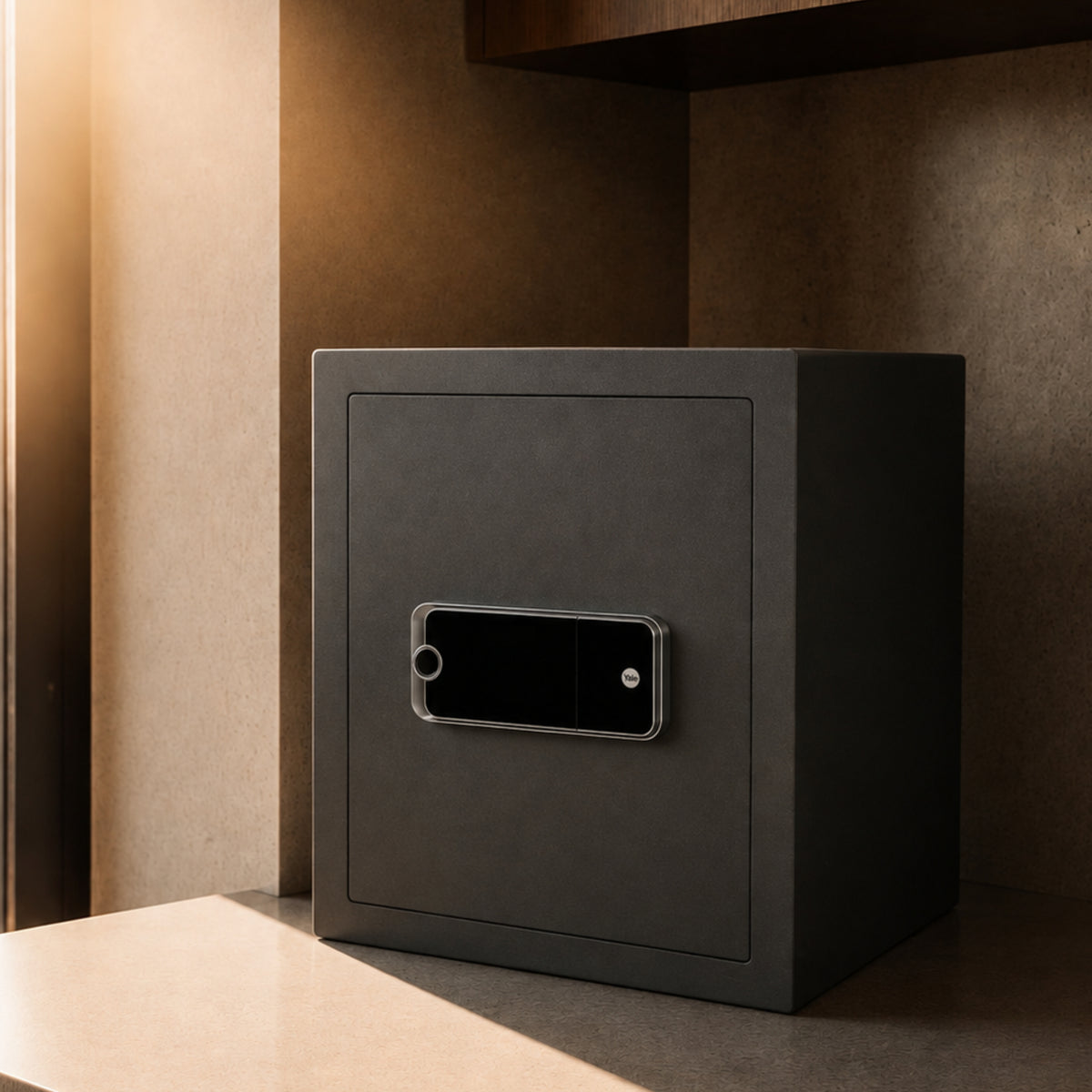 Yale Solis 400 Digital safe locker with fingerprint, PIN and manual key, robust security and stylish design