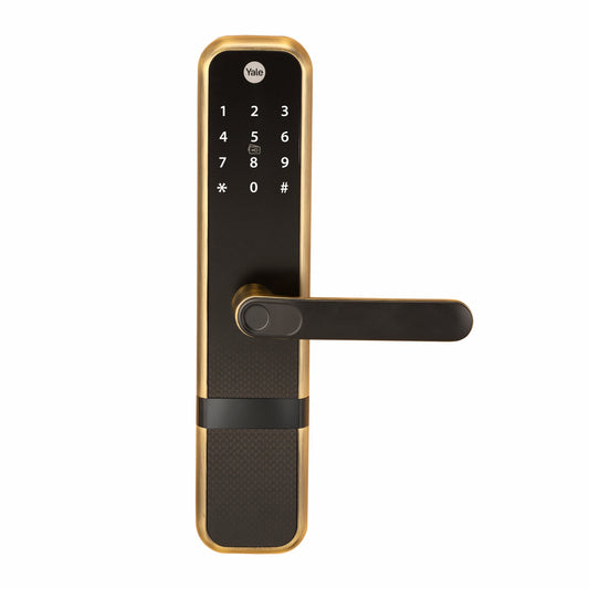 Yale Zuri Smart Lock (Antique Bronze) with 5 way unlocking (Fingerprint, PIN, RFID, Manual Key) and Built-in Bluetooth (To Access through Home App)