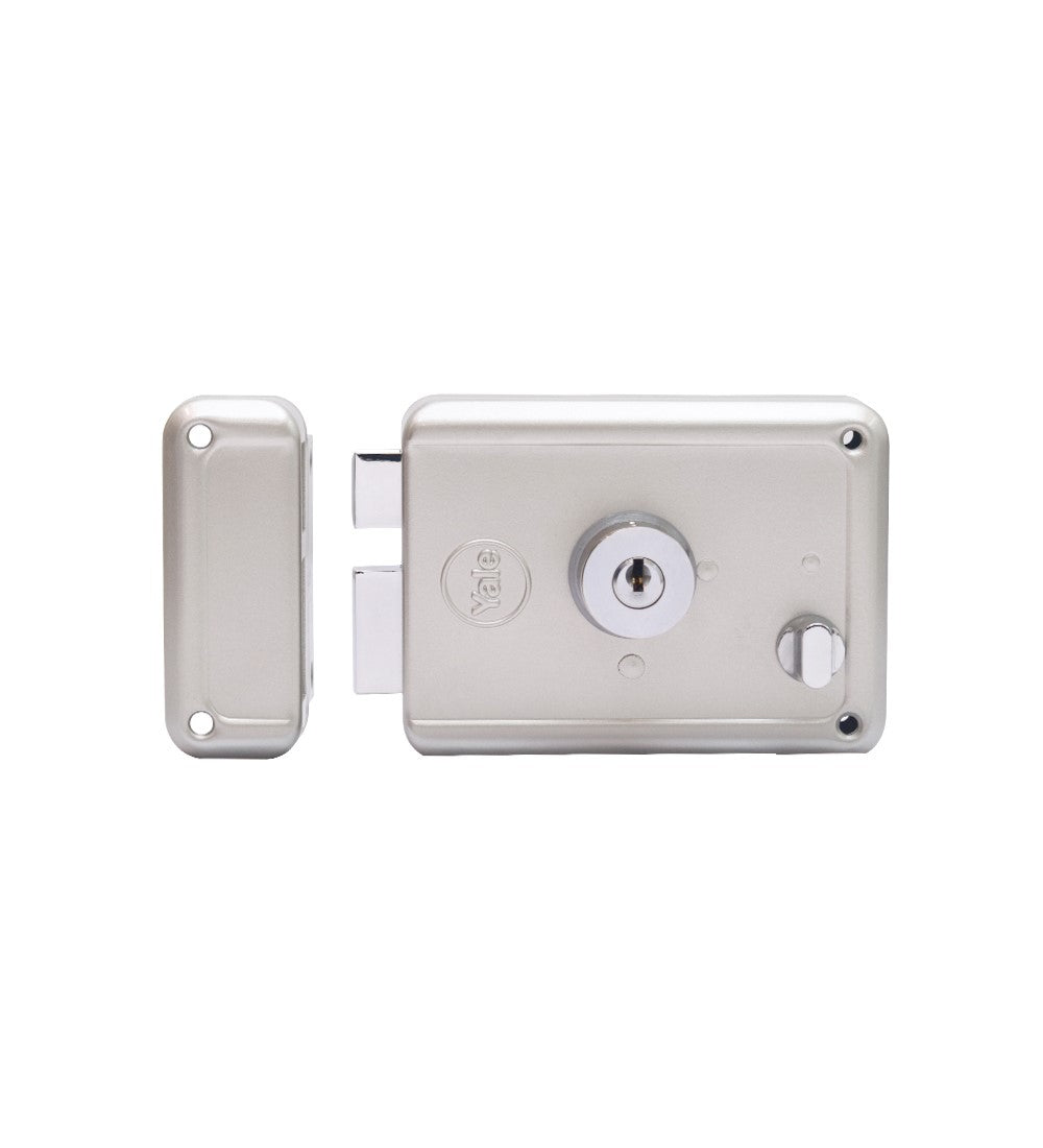 R601 DBDC, RIM Lock With Two Deadbolts, Both Side Key, Regular Key, Silver