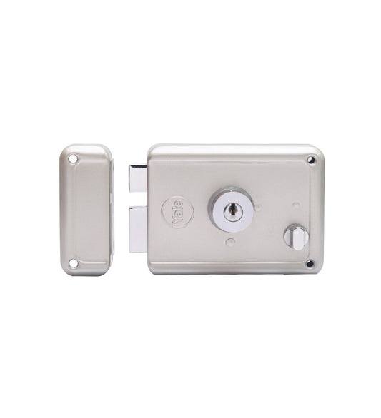 R601 DBDC, RIM Lock With Two Deadbolts, Both Side Key, Regular Key, Silver