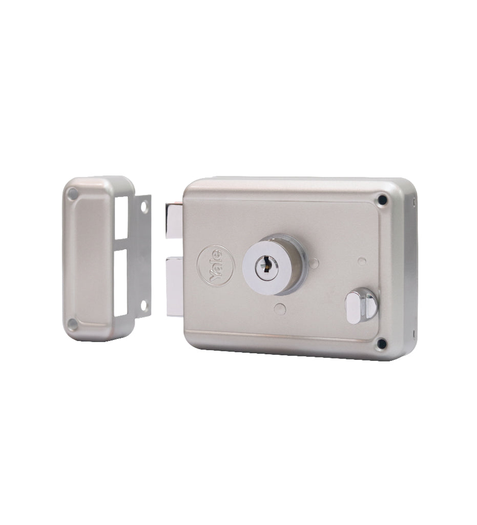 R601 DBDC, RIM Lock With Two Deadbolts, Both Side Key, Regular Key, Silver