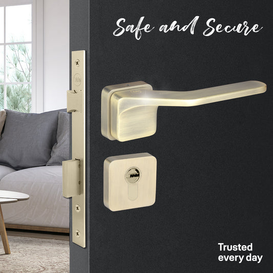 YMSL-1002-AB - Yale Marvel Series Premium Handle, With Mortise Lockbody and Euro Profile Cylinder with Dimple Keys