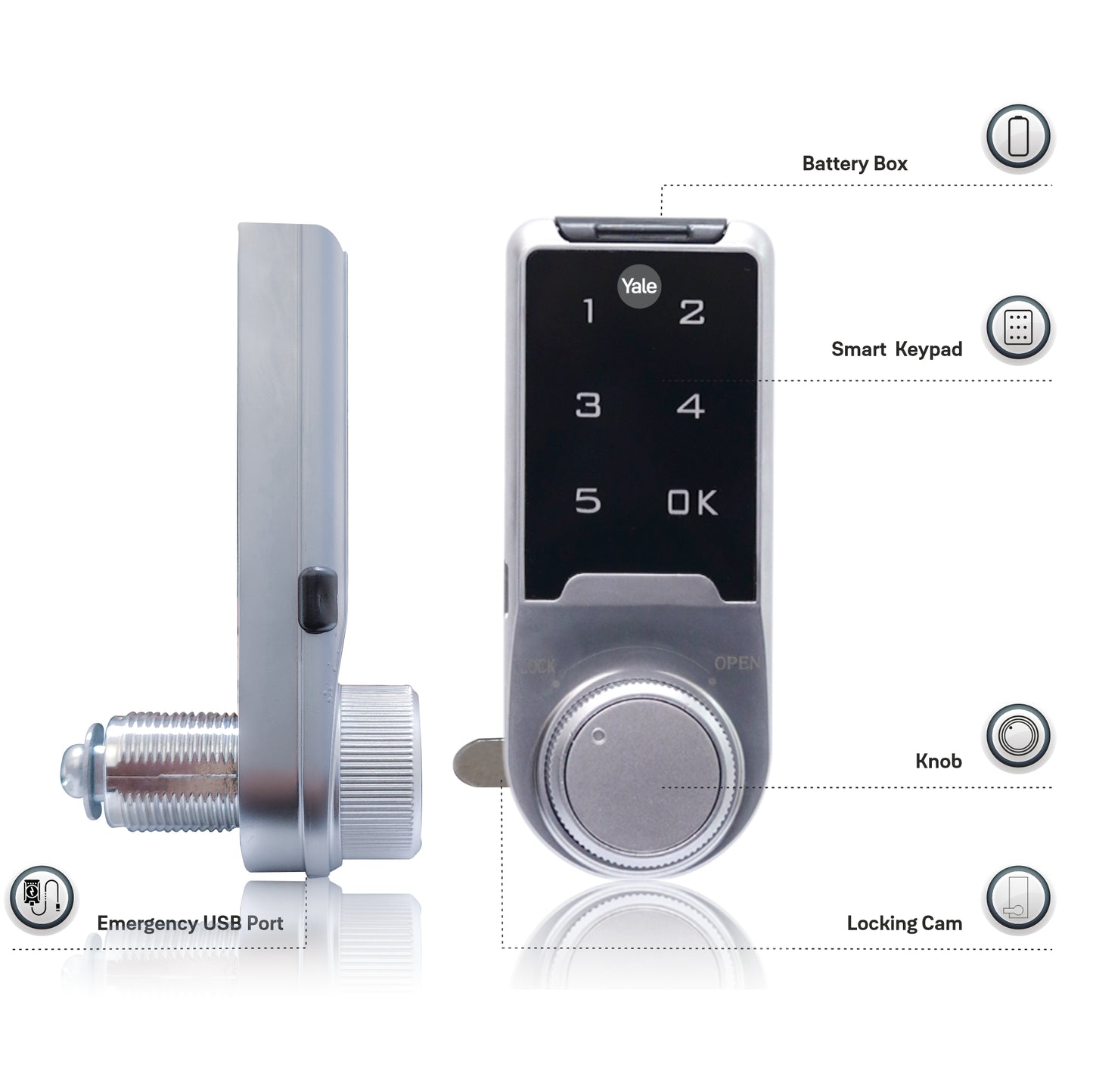 Mesh Pin Digital Wardrobe Lock for Wardrobes and Cabinets