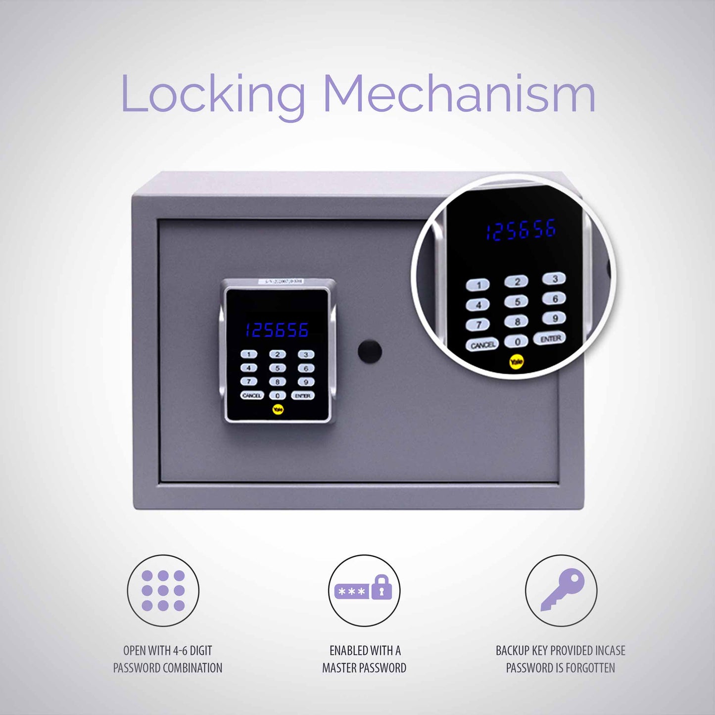 YSPC-250 Cosmos Series Home Safe Locker, Size- Medium, Digital - Pin Access, Color- Grey