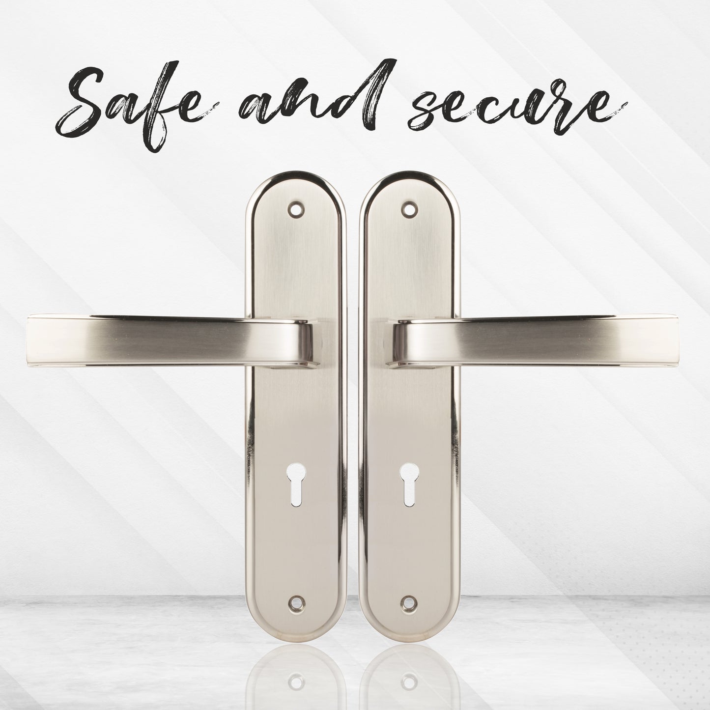 YME 415+ Lever Handle set with key-in lever double strike lockbody Satin Steel