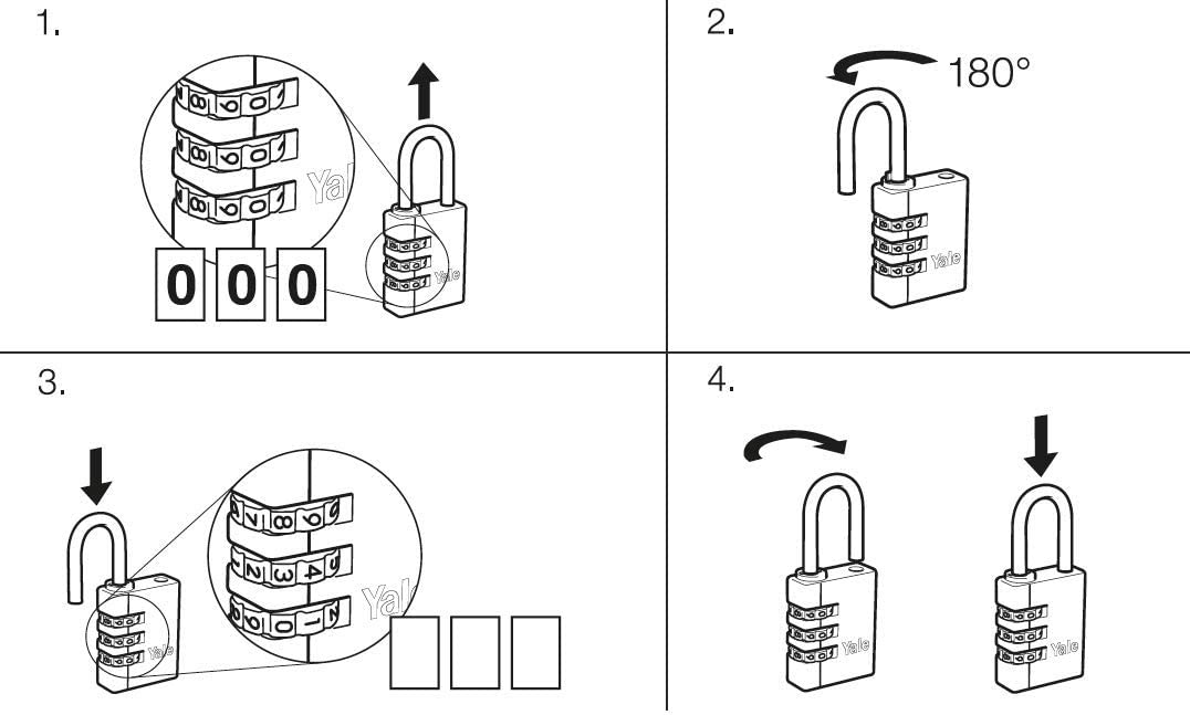 Yale Y150B/40/130/1 Brass Combination Padlock,40mm