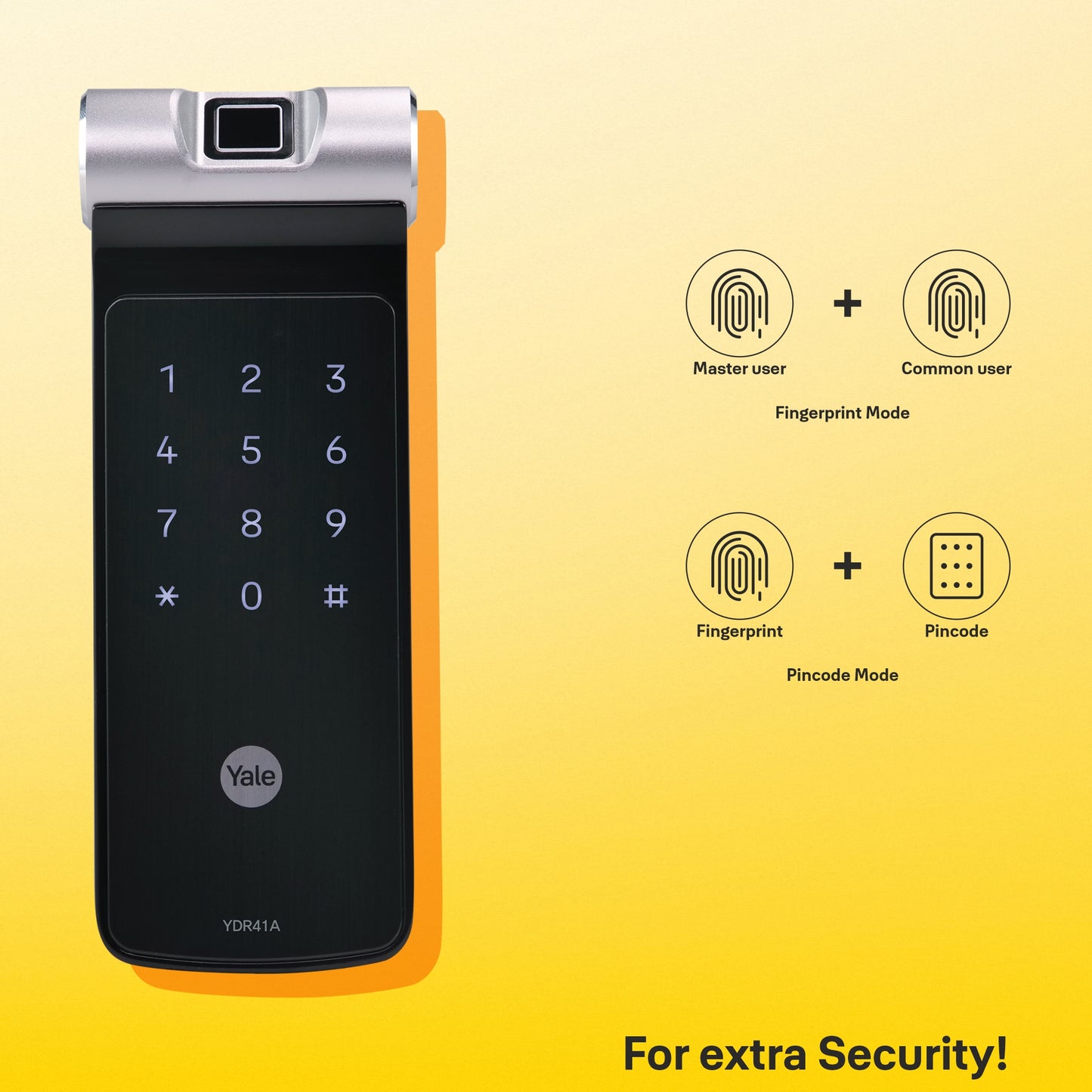 YDR 41A-  Biometric Smart Lock for Double Door/ Sliding Door