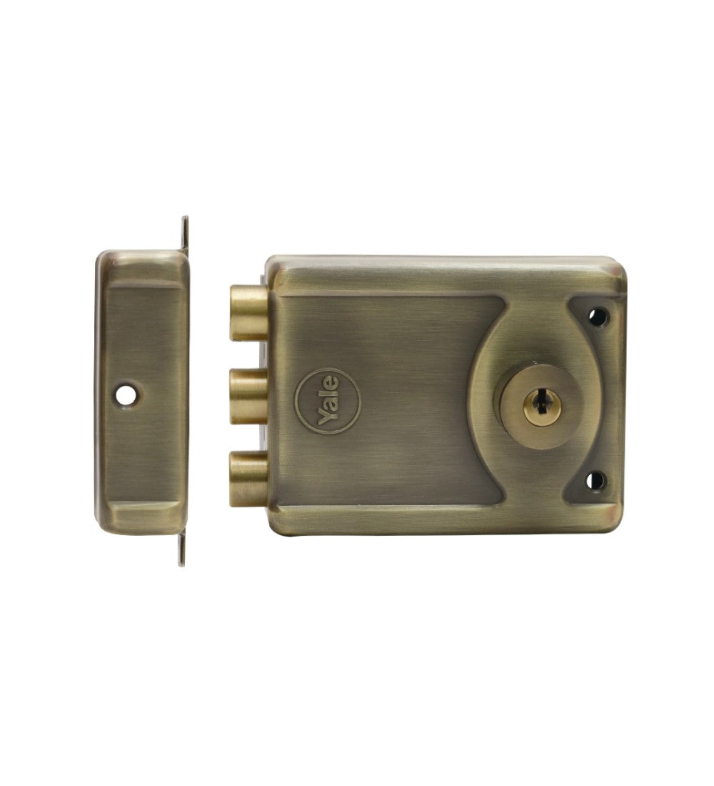 RL1000-3B-DC-AB, Main door RIM Lock, Dimple Key, Antique Brass