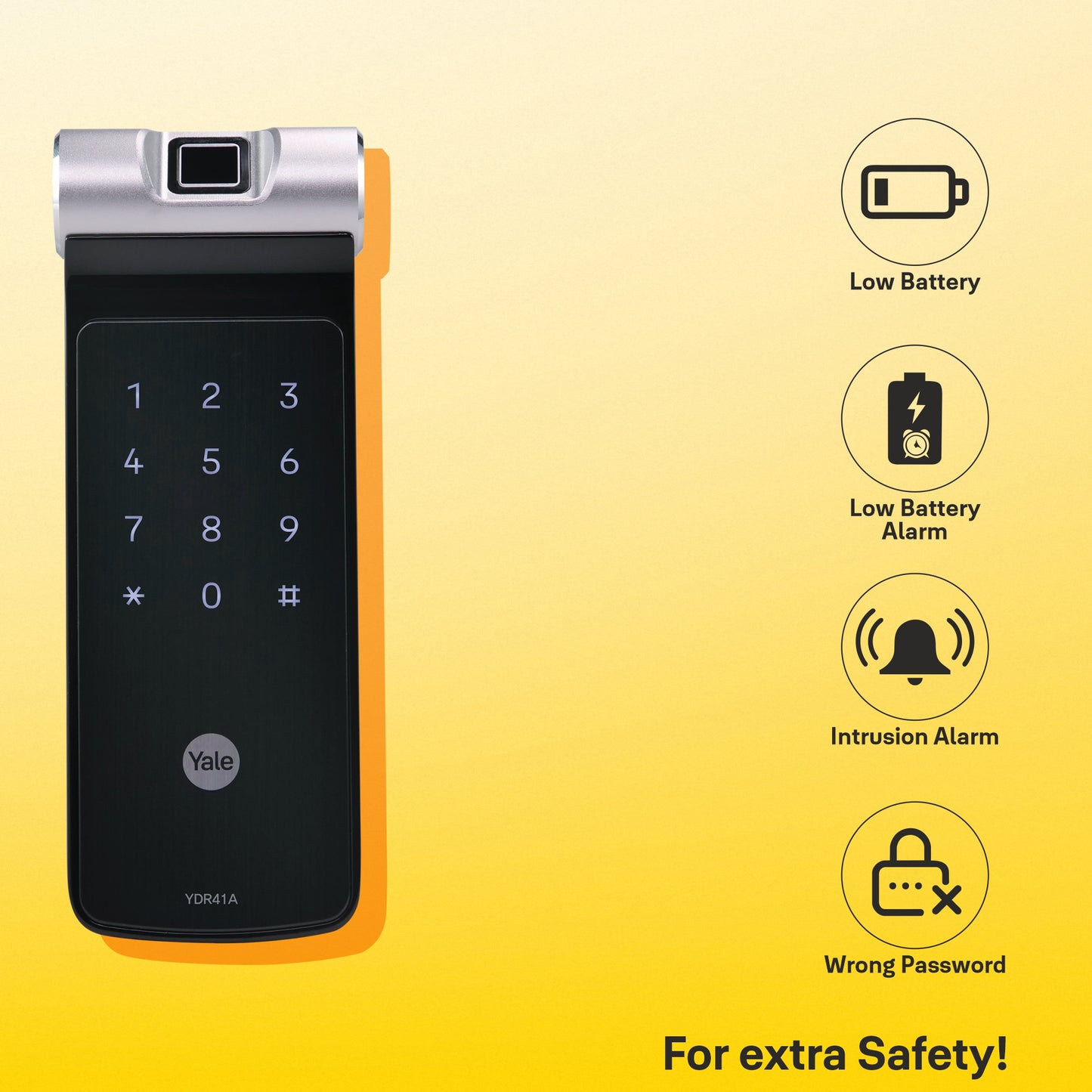 YDR 41A-  Biometric Smart Lock for Double Door/ Sliding Door