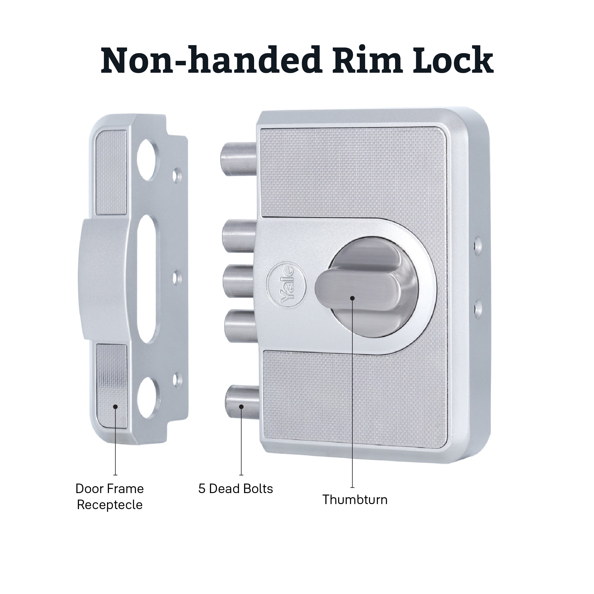 CBD-Cinco 500 Series 5 Dead Bolt Main Door RIM Lock, Knob Inside
