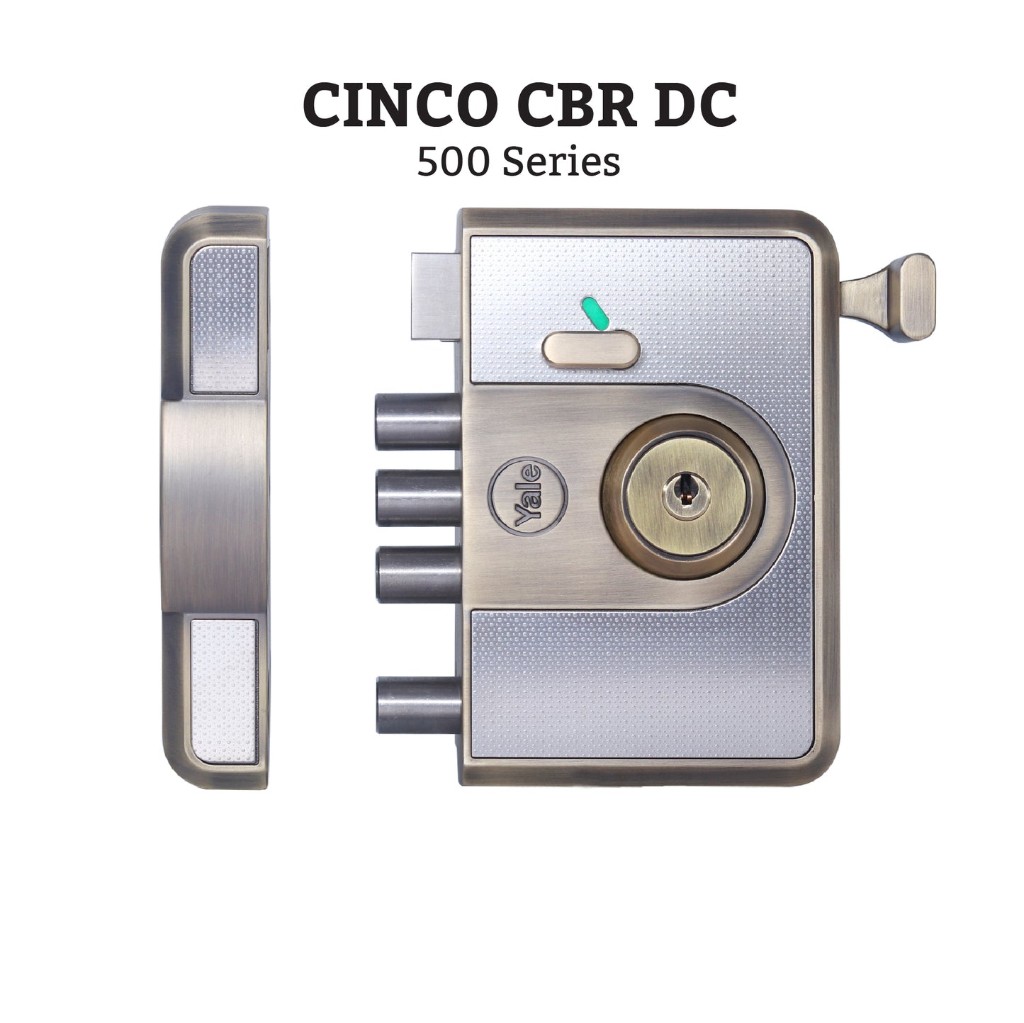 CBR-Cinco 500,Latch & DeadBolt Main Door Lock, Both Side Keys, Antique Brass