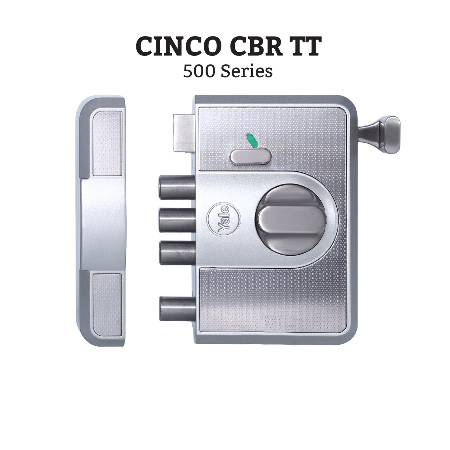 CBR-Cinco 500,Latch & DeadBolt Main Door Lock, Knob Inside, Silver