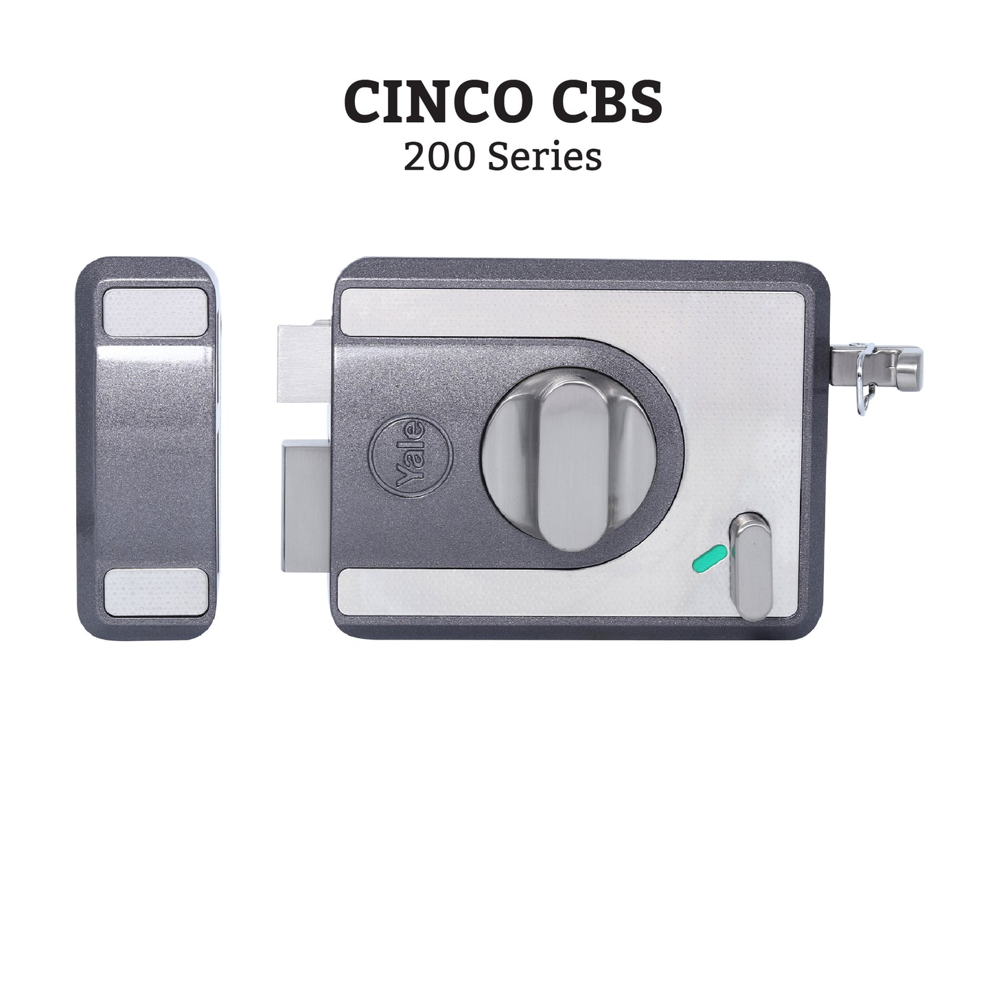 CBS-Cinco Stark Series Premium Rim Main Door Lock , Knob Inside, Grey