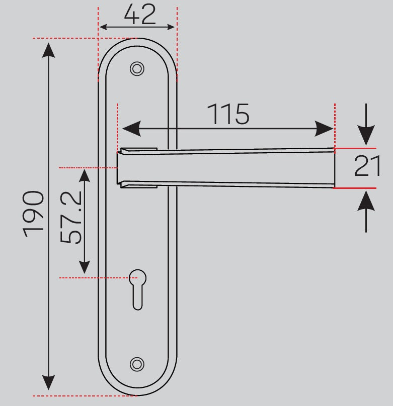 YME 415+ Lever Handle set with key-in lever double strike lockbody Satin Steel