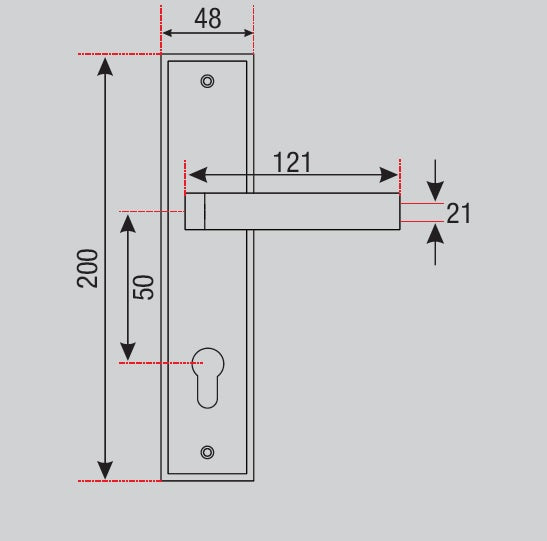YMC501 Mortise Lock Comboset with Small backplate Handle, Cylinder with knob inside keys, Antique Brass