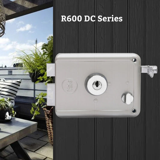 R600 DC, Main door rim lock, Regular Keys, Silver