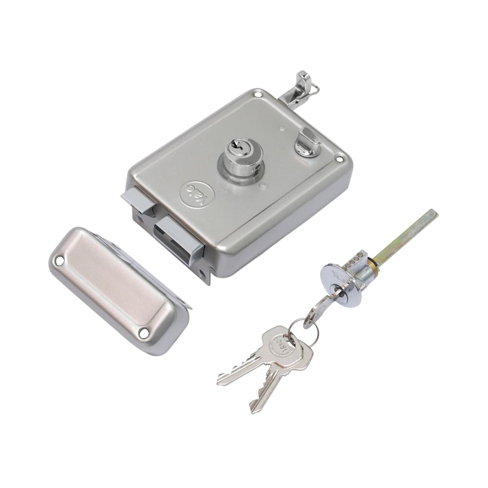 R600 DC, Main door rim lock, Regular Keys, Silver