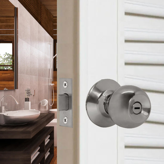 CA5122 Knobset 60/70mm Backset, Bathroom, Satin Steel