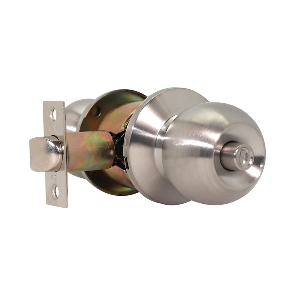 CA5122 Knobset 60/70mm Backset, Bathroom, Satin Steel