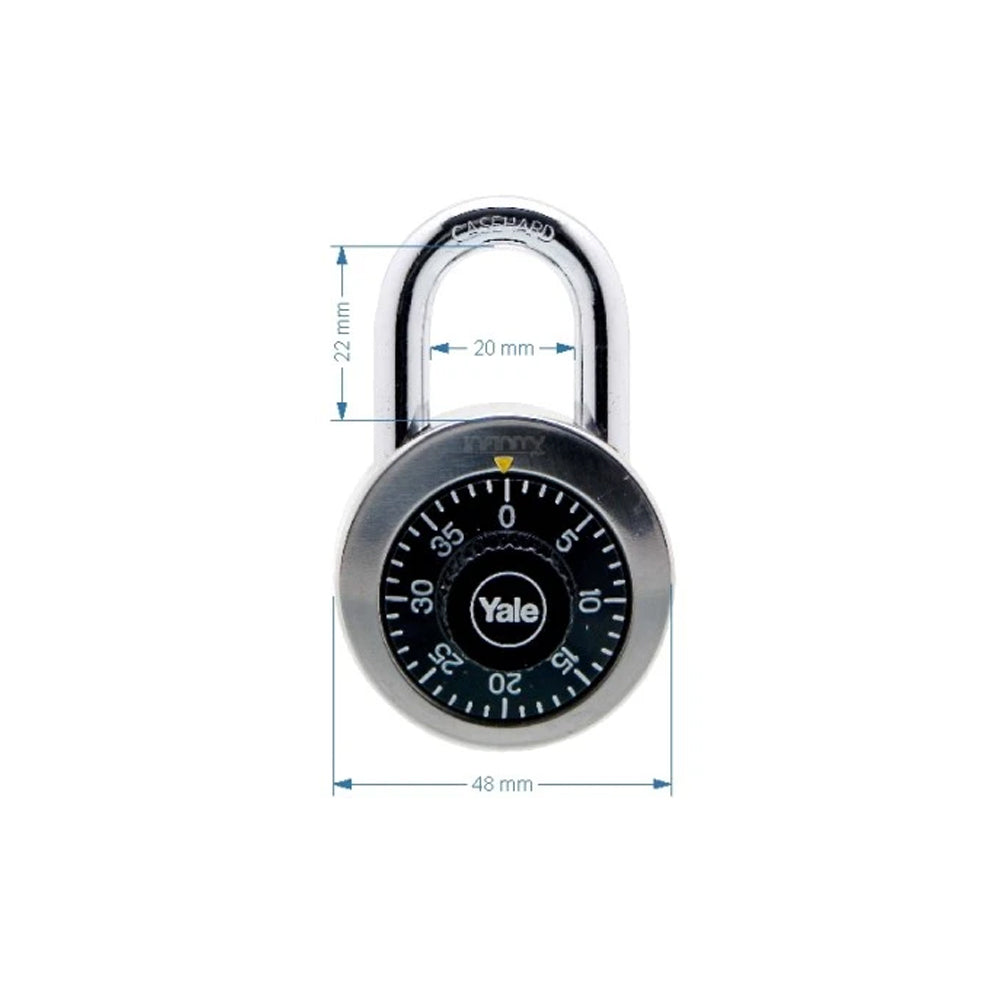 Y140 50mm Combination Padlock Stainless Steel – Yale India