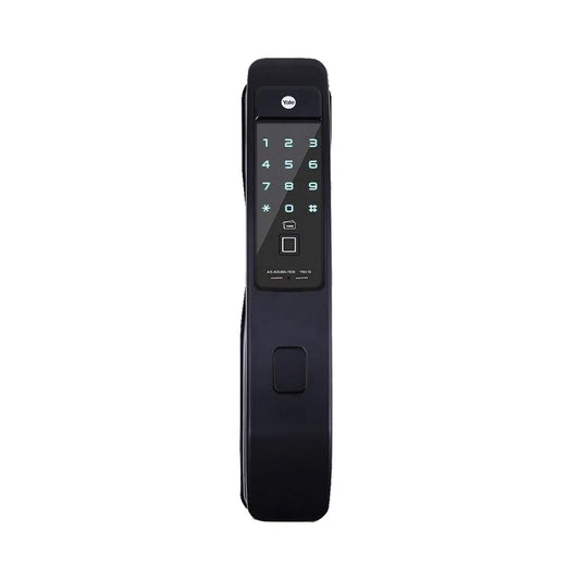 Yale YMI 70 Black Smart Door lock with push pull mechanism