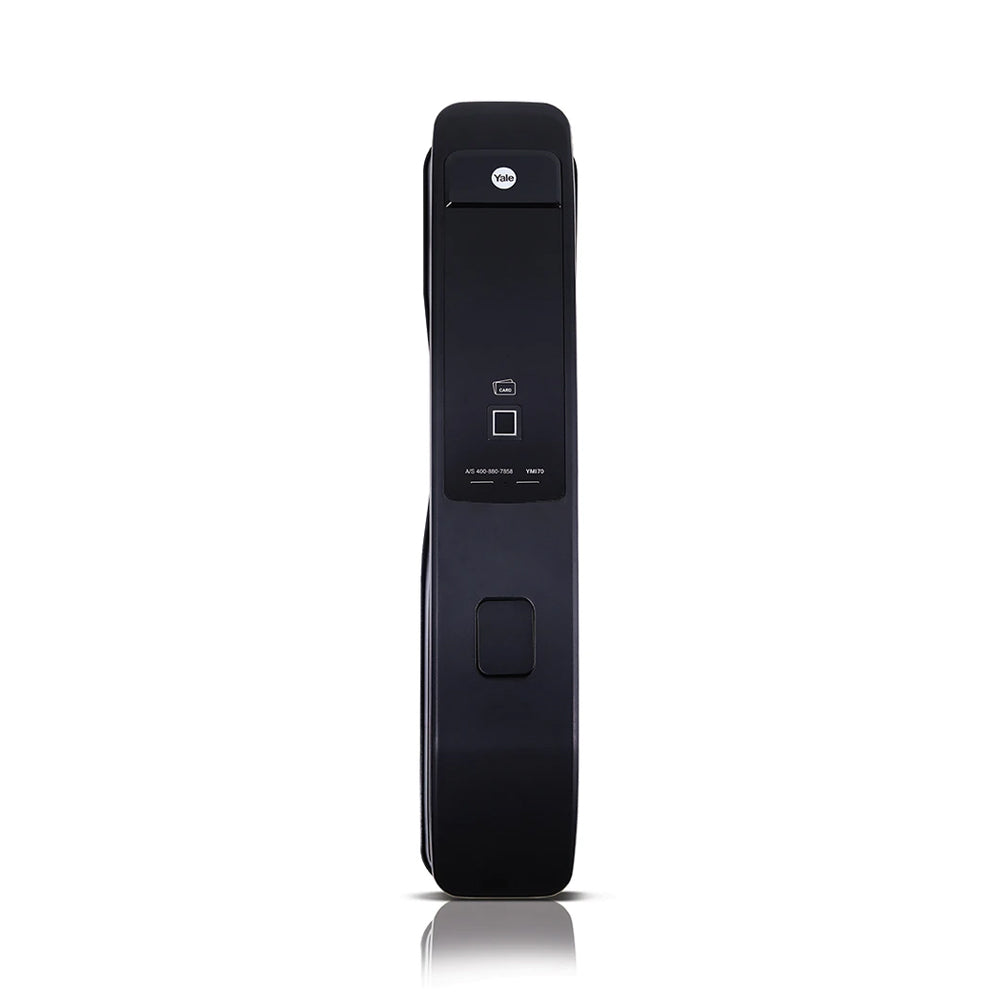 Yale YMI 70 Black Smart Door lock with push pull mechanism